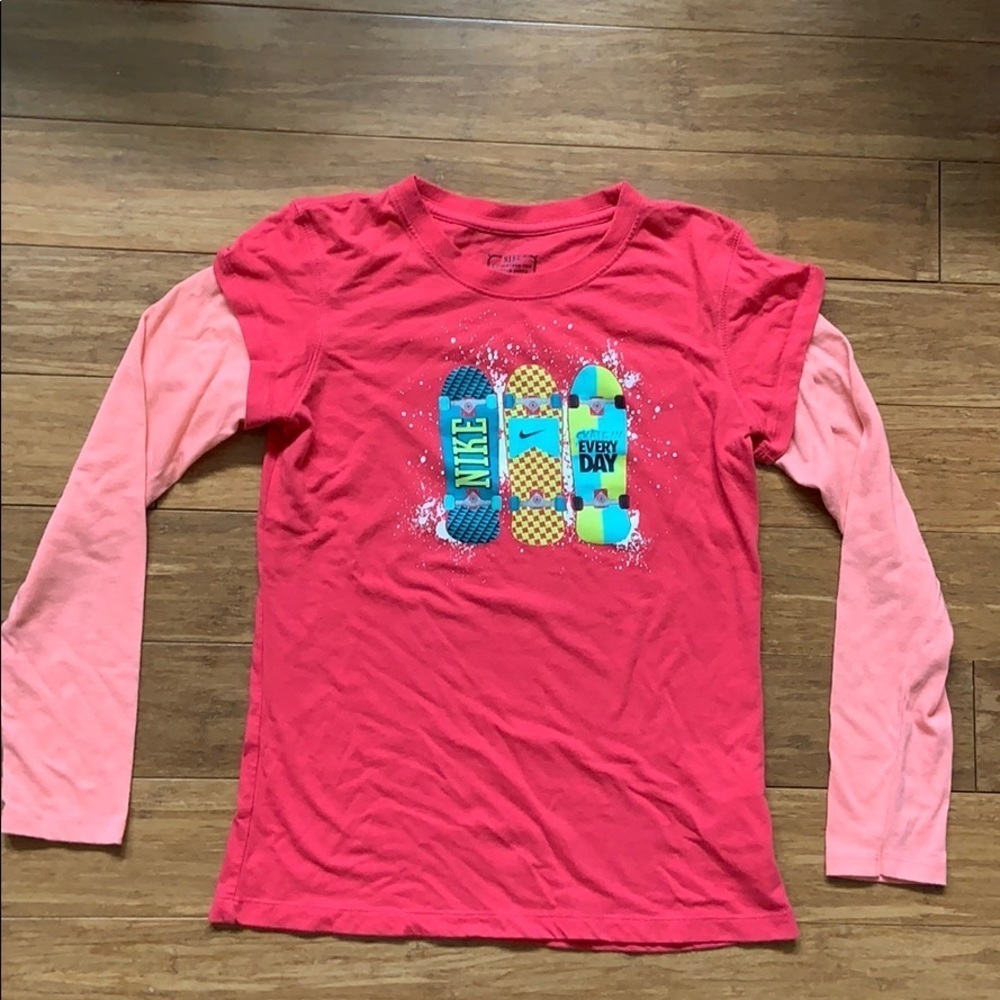 NIKE Girls long sleeve Athletic Salmon/pink sz